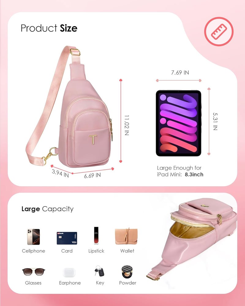 Freesya Store Birthday Gifts for Women Teen Girls, Initial Crossbody Sling Bag, Travel Purse for Women, Friends Sister Gifts - Image 5